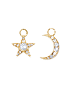Moon and Star Huggie Charms