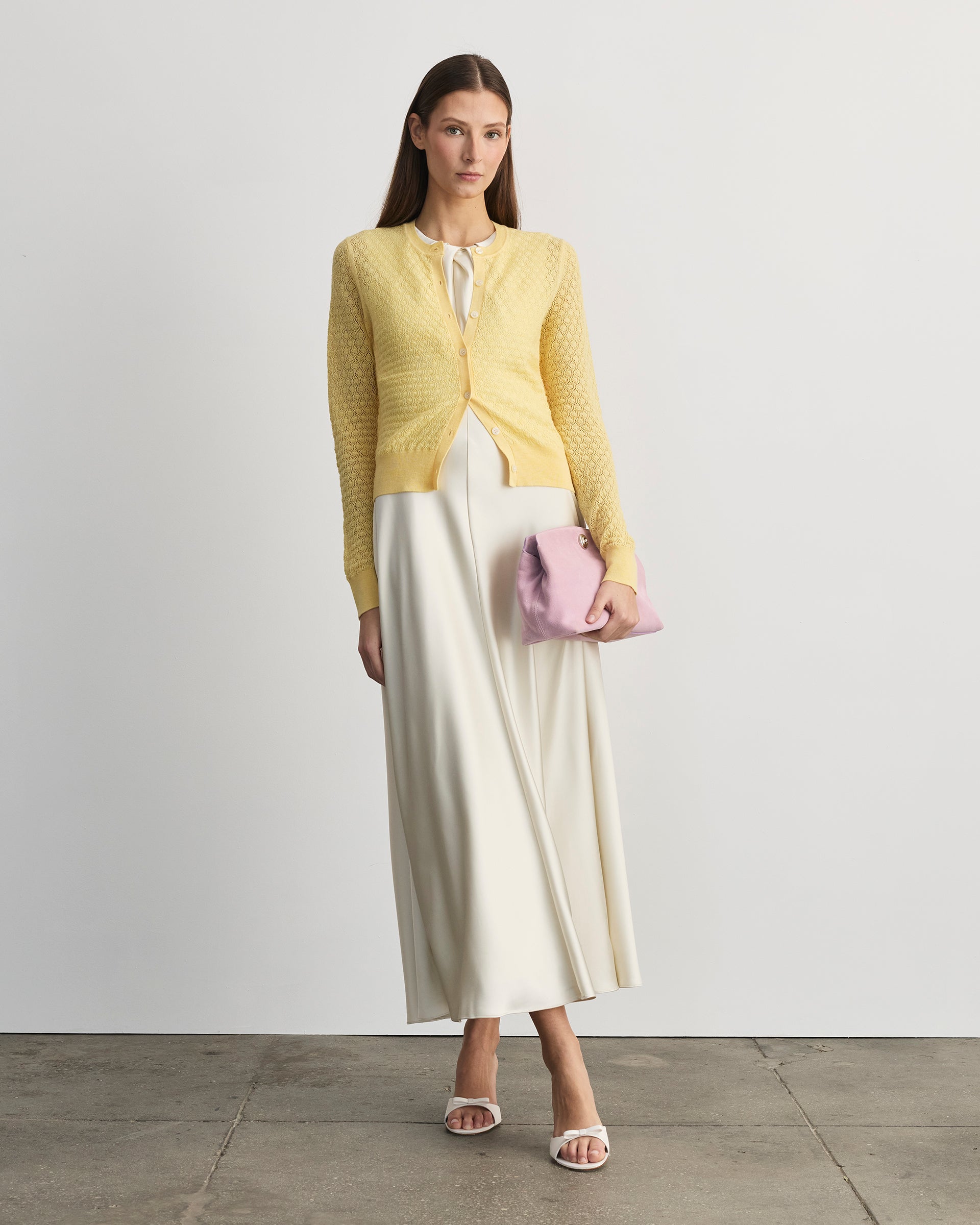 Lisa Knit Cardigan in Lemon Meringue