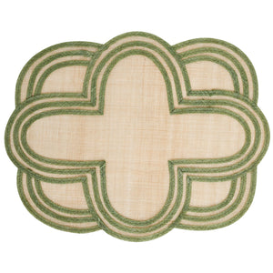 Scallop Stripe Placemat in Seagrass, Set of 4