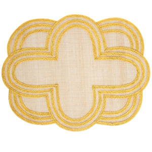 Scallop Stripe Placemat in Sunshine, Set of 4