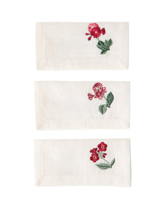 Floral Medley Embroidered Cocktail Napkins, Set of 6