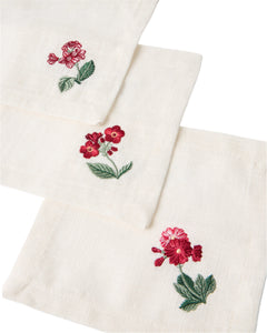 Floral Medley Embroidered Cocktail Napkins, Set of 6