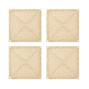 Loopy Square Placemat in Natural, Set of 4