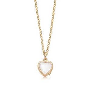 Small Heart Locket Pendant on Adjustable Rolo Gold Chain