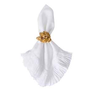 Forest Walk Leaf Napkin Ring Assorted  in Gold, Set of 4