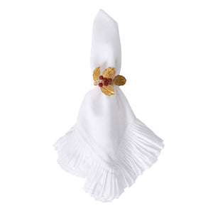 Forest Walk Holly with Berries Napkin Ring in Multi