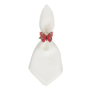 Meadow Walk Butterfly Napkin Ring Assorted in Multi, Set of 4