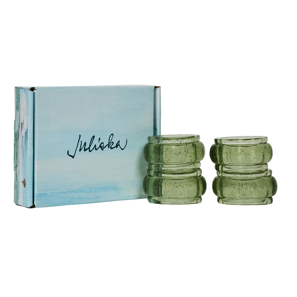 Provence Napkin Ring in Basil, Set of 4
