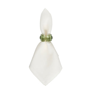 Provence Napkin Ring in Basil, Set of 4
