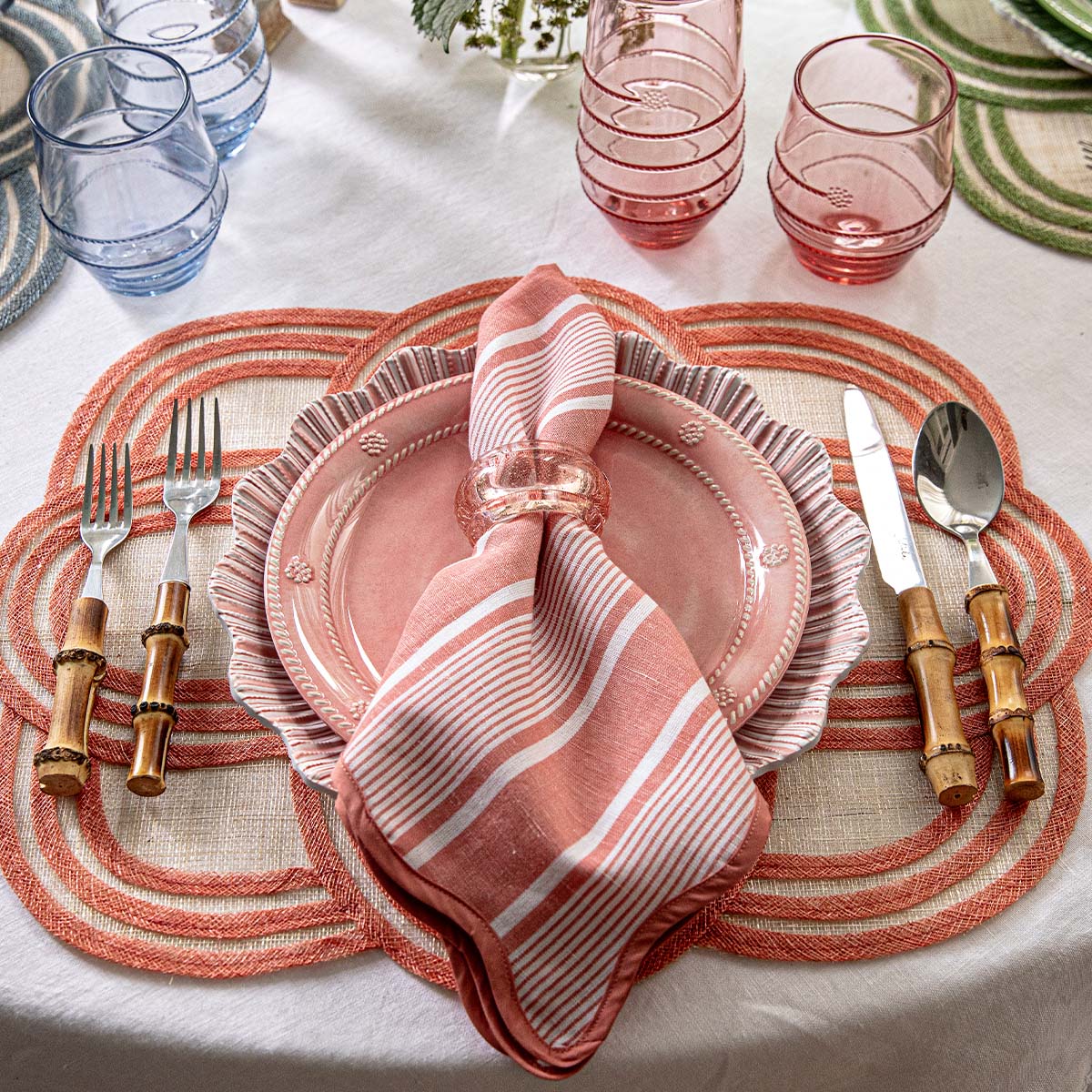 Provence Napkin Ring in Blush, Set of 4