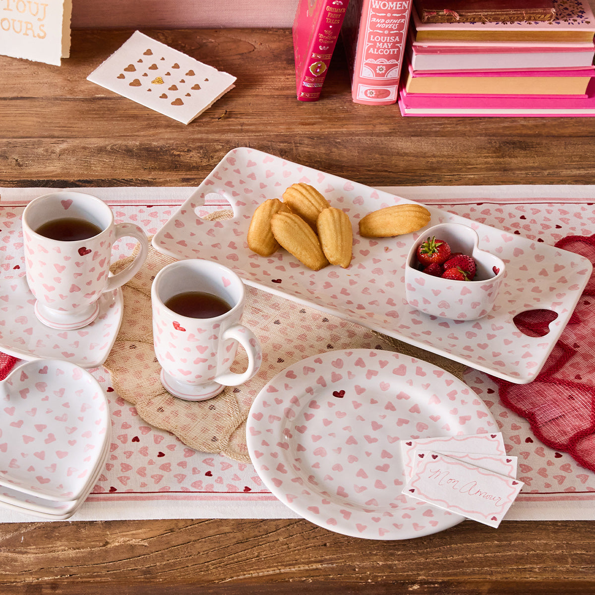 Love You More 16" Hostess Tray in Pink