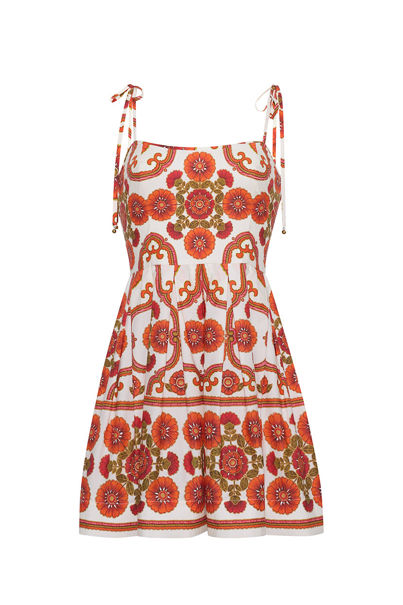 Laia Mini Dress in Mod Floral Ivory