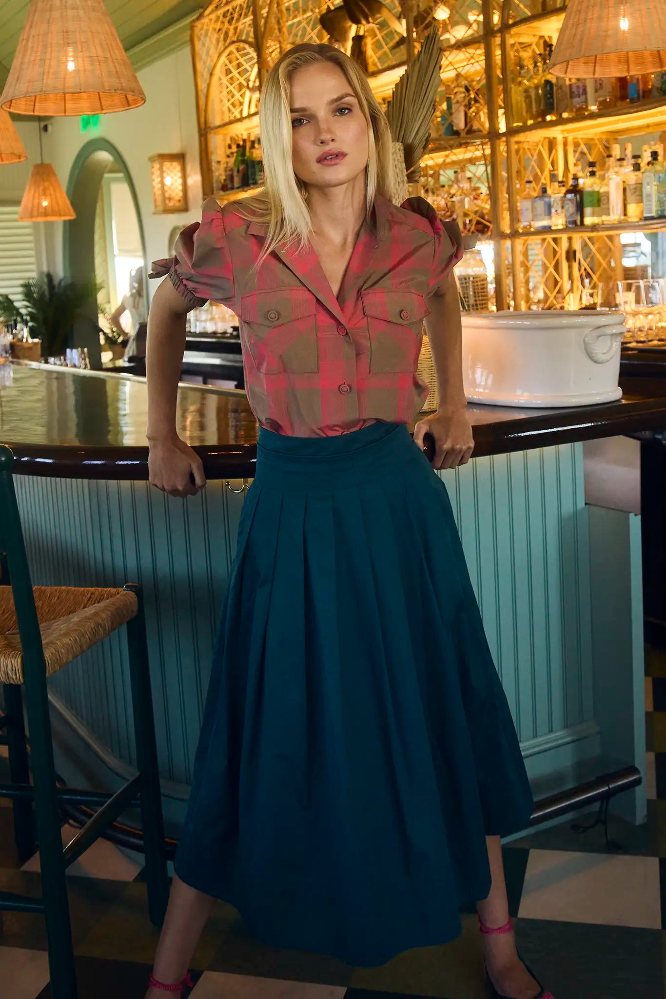 Maison Skirt in Petrol Green