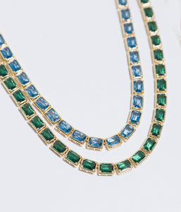 Liza Slider Necklace in Smoked Sapphire