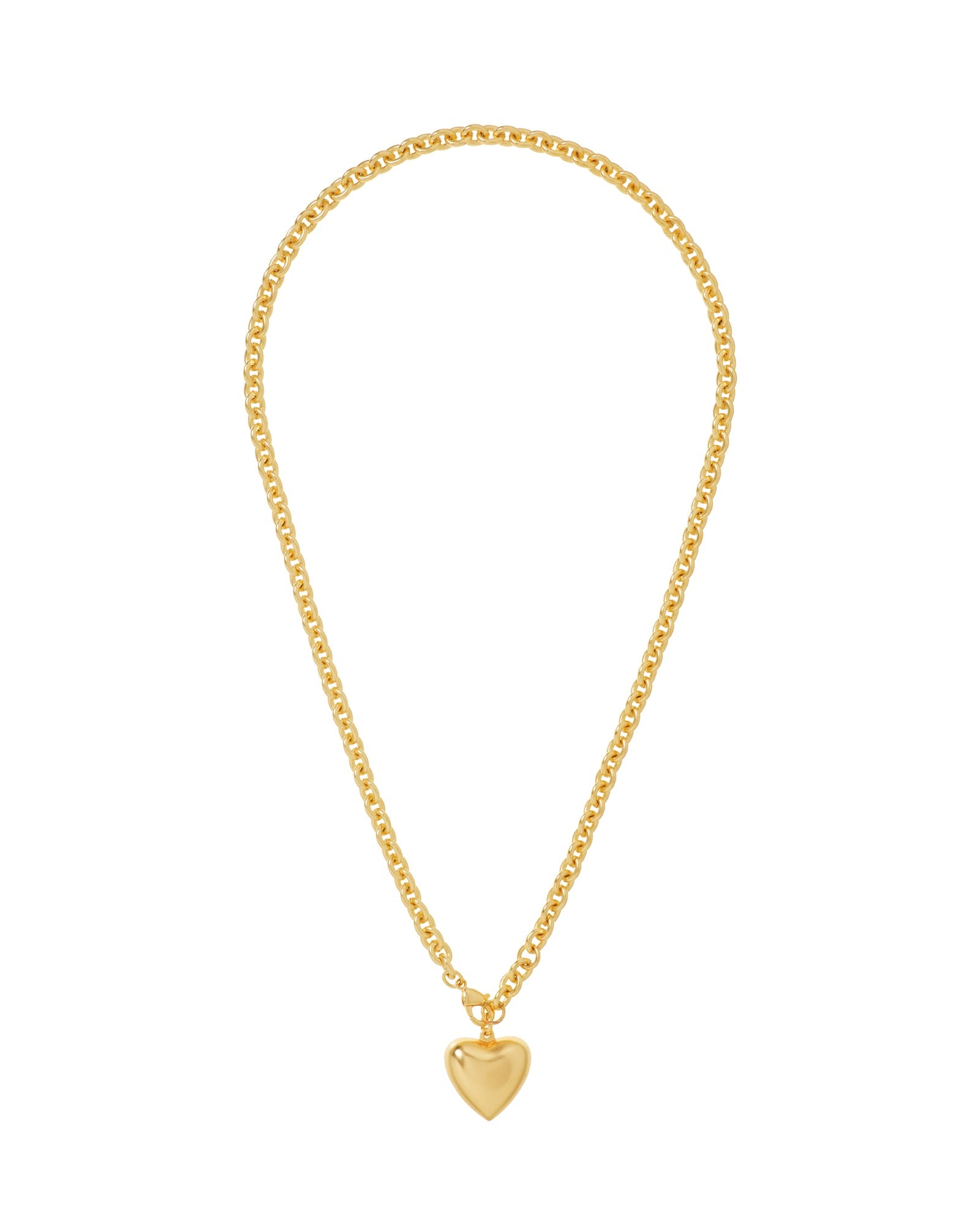 The Mini Puffy Heart Necklace in Gold