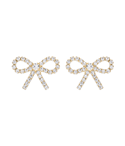 London Bow Earrings in Cyrstal