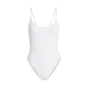 The Laguna One-Piece in Ribbed White