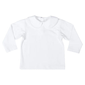 Long Sleeve Teddy Peter Pan in Classic White