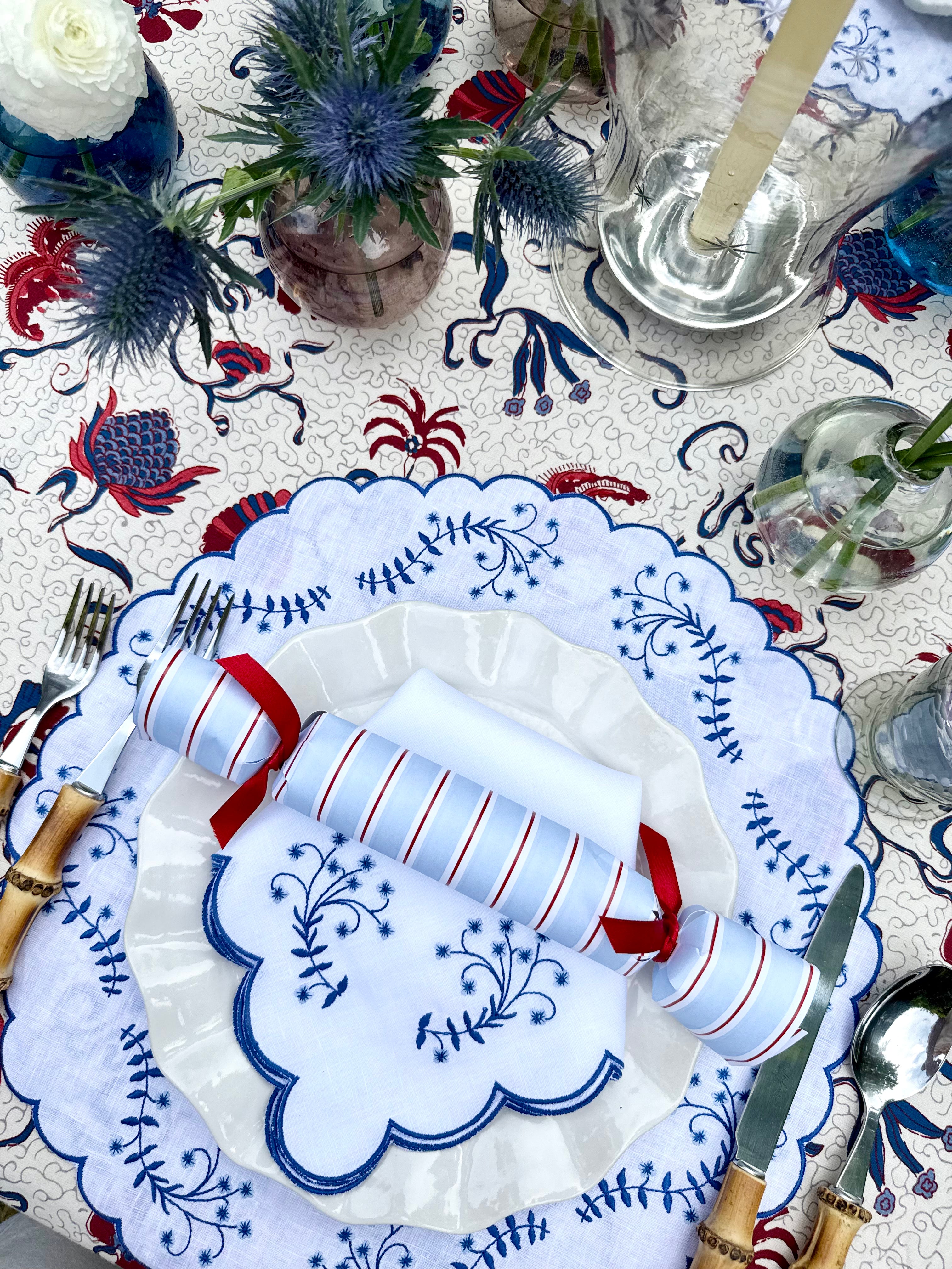 Spring Linen Placemat in Blue