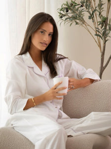 Luna White Cotton Pajamas