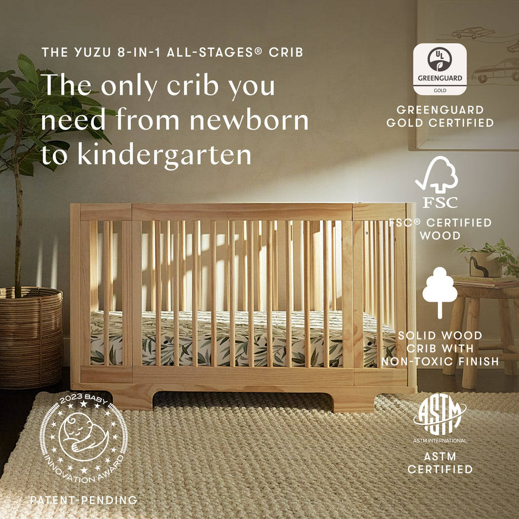 Yuzu 8-in-1 Convertible Crib with All-Stages Conversion Kits in Natural