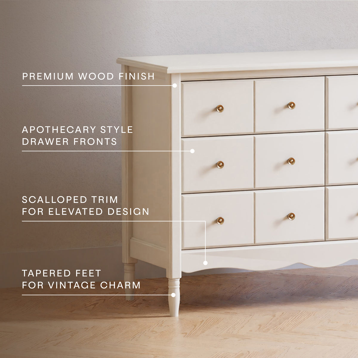 Liberty 6-Drawer Assembled Dresser in Warm White
