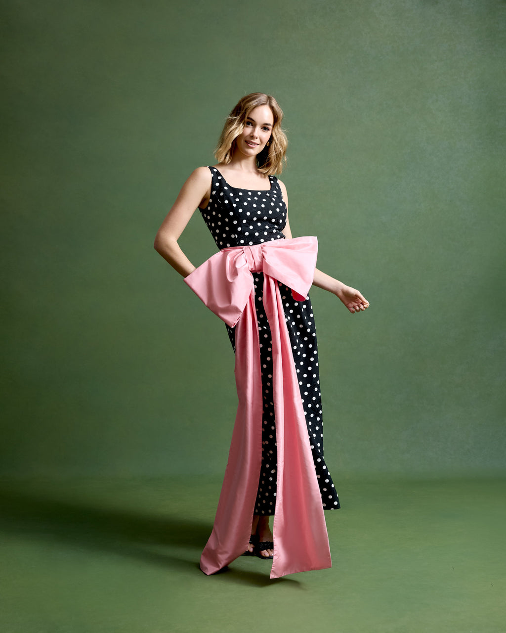 Kendall Gown in Dancing Dot Brocade