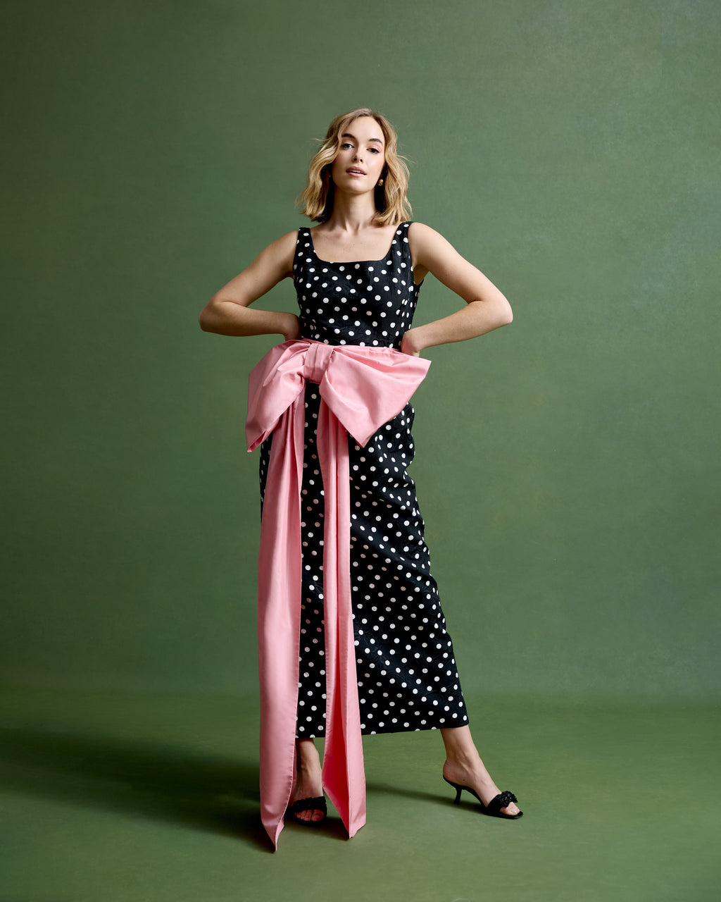 Kendall Gown in Dancing Dot Brocade
