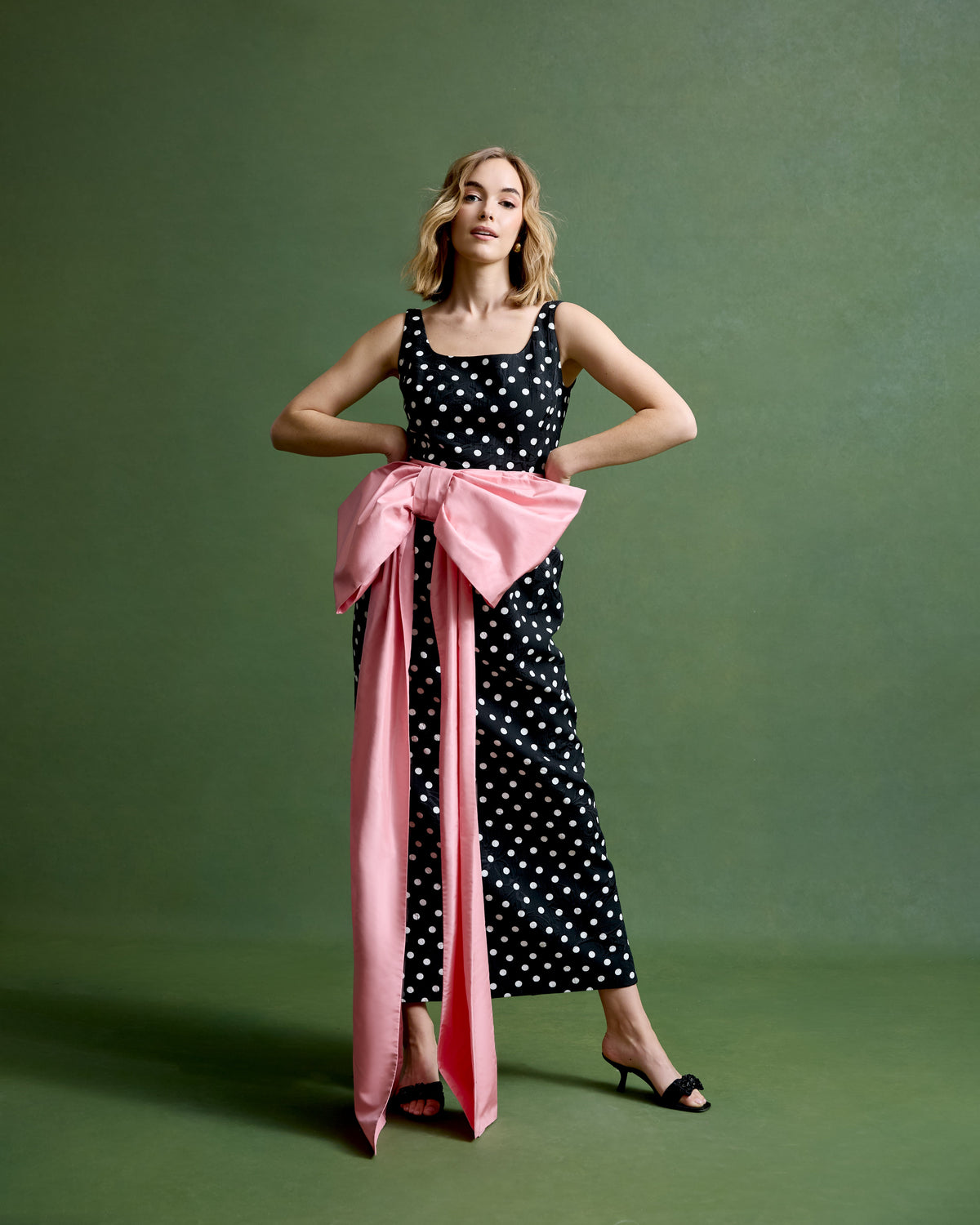 Kendall Gown in Dancing Dot Brocade