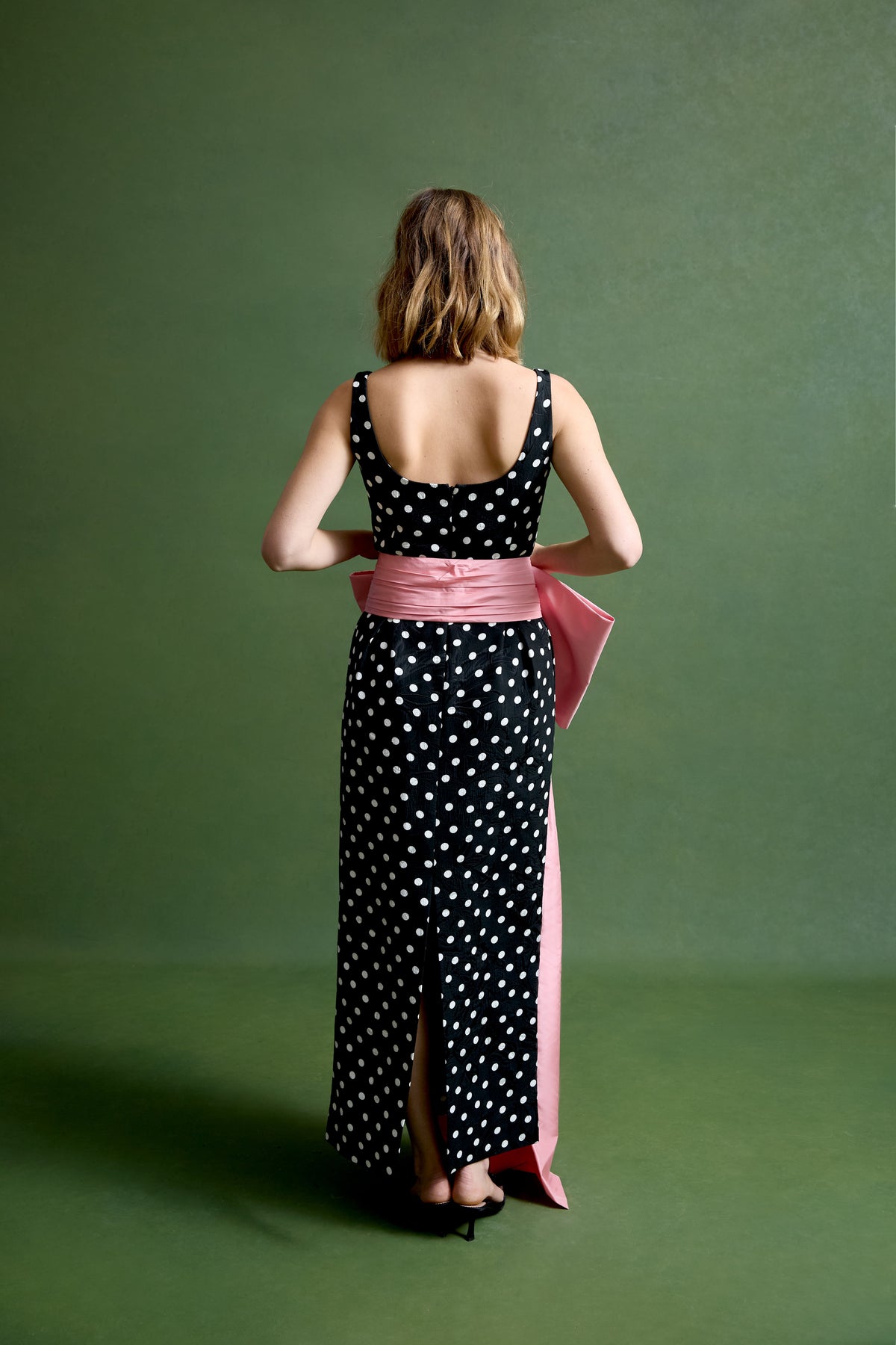 Kendall Gown in Dancing Dot Brocade