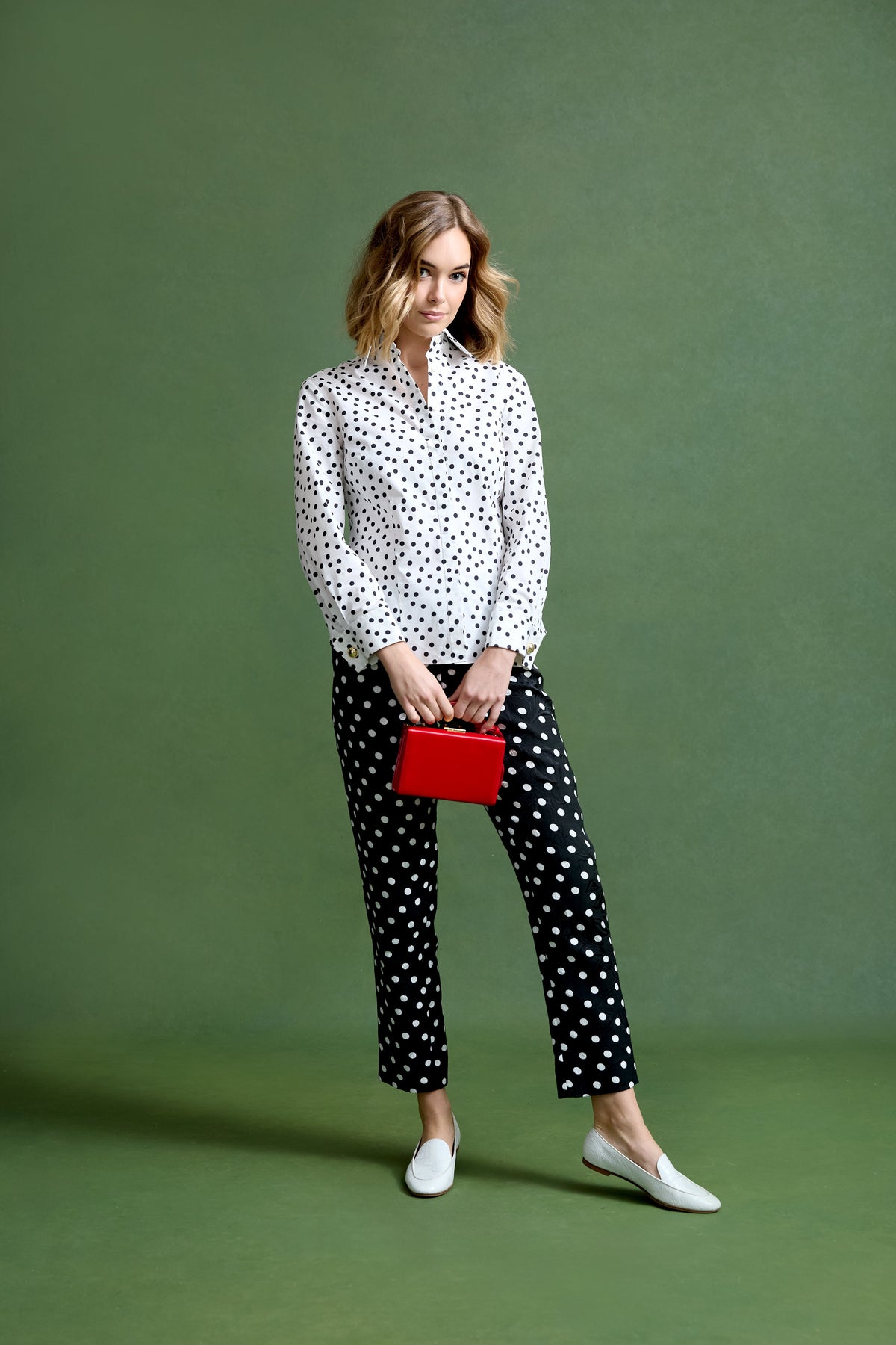 Ginger Top in Mini Dancing Dot