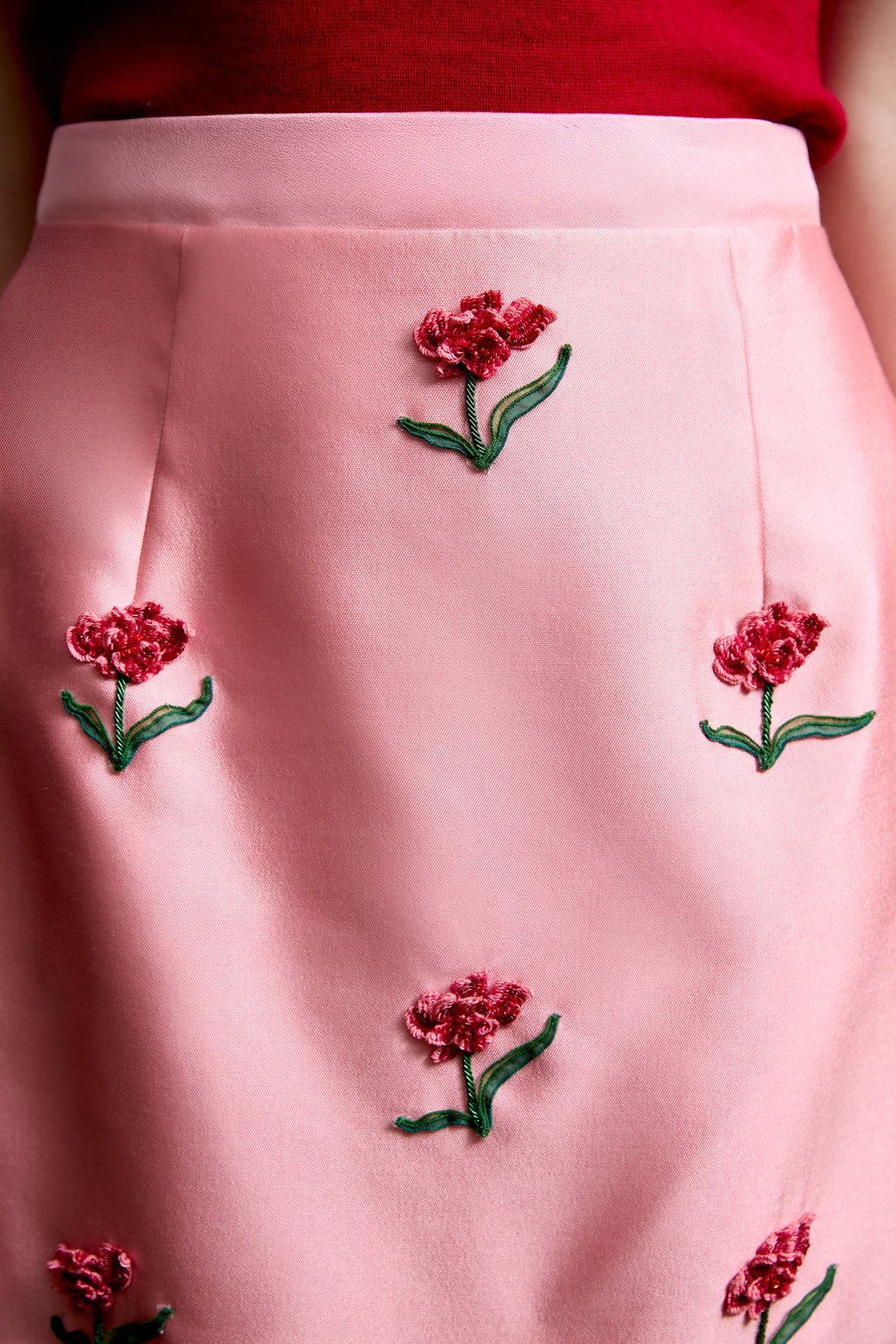 Margaret Skirt in Embellished Silk Wool