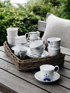 Blue Fluted Plain Tea Cup & Saucer 9.25Oz