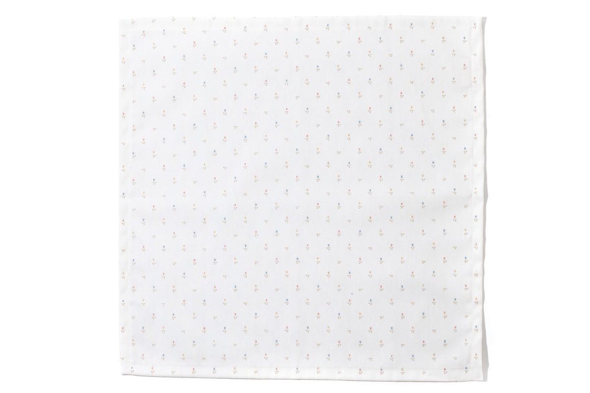 Petite Flower Garden Napkins in White, Set of 4