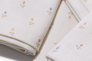 Petite Flower Garden Napkins in White, Set of 4