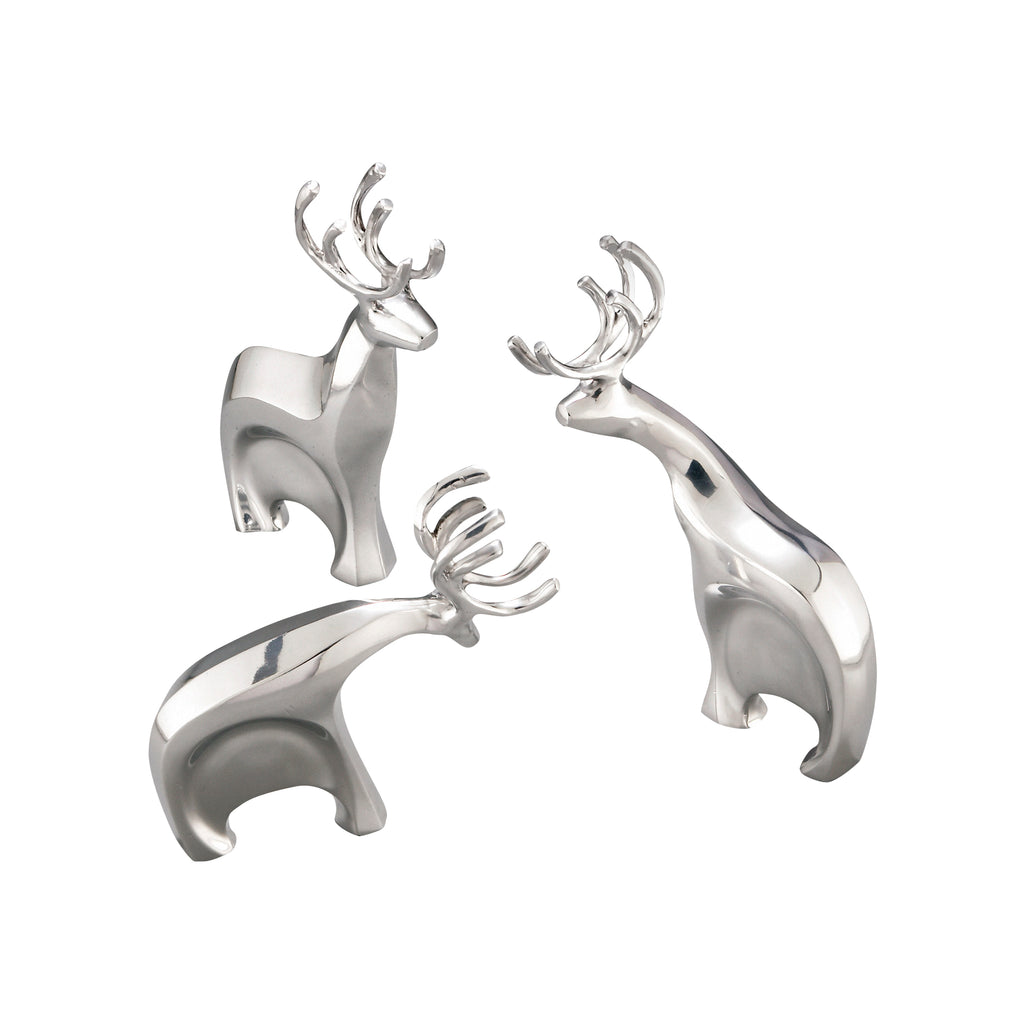 Blitzen Reindeer Figurines, Set of 3