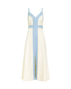 Madden Dress in Cream & Powder Blue