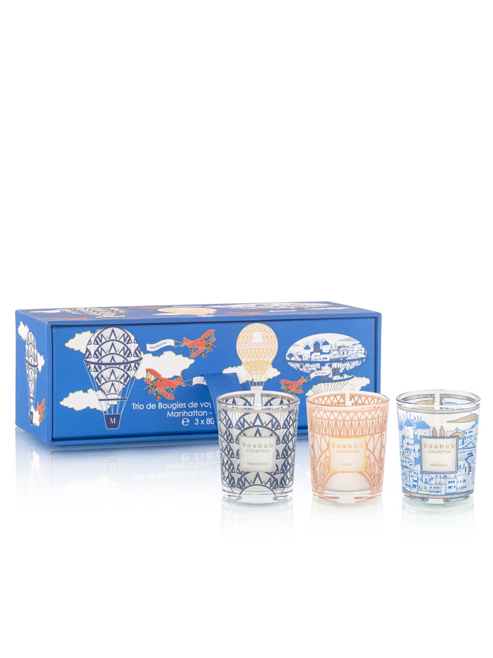Trio Travel Candles My First Baobab Manhattan-Paris-Mykonos