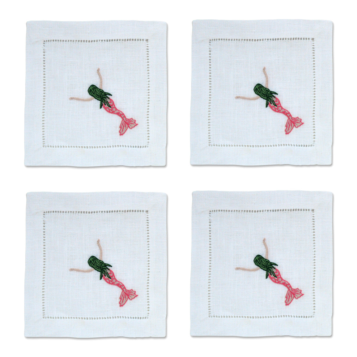Mermaid Cocktail Napkins (4) Shells Chefanie 