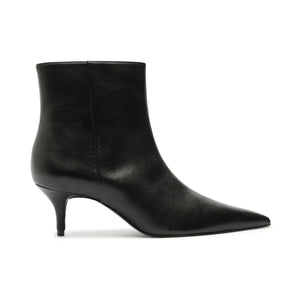 Mikki Mid Leather Bootie in Black