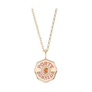 Mini Porte Bonheur Necklace with Diamond Halo