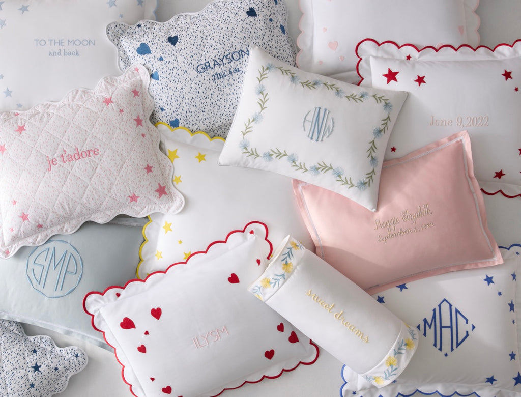 Matouk Schumacher Celine Hearts Mini Pillow