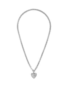 The Mini Puffy Heart Necklace in Silver