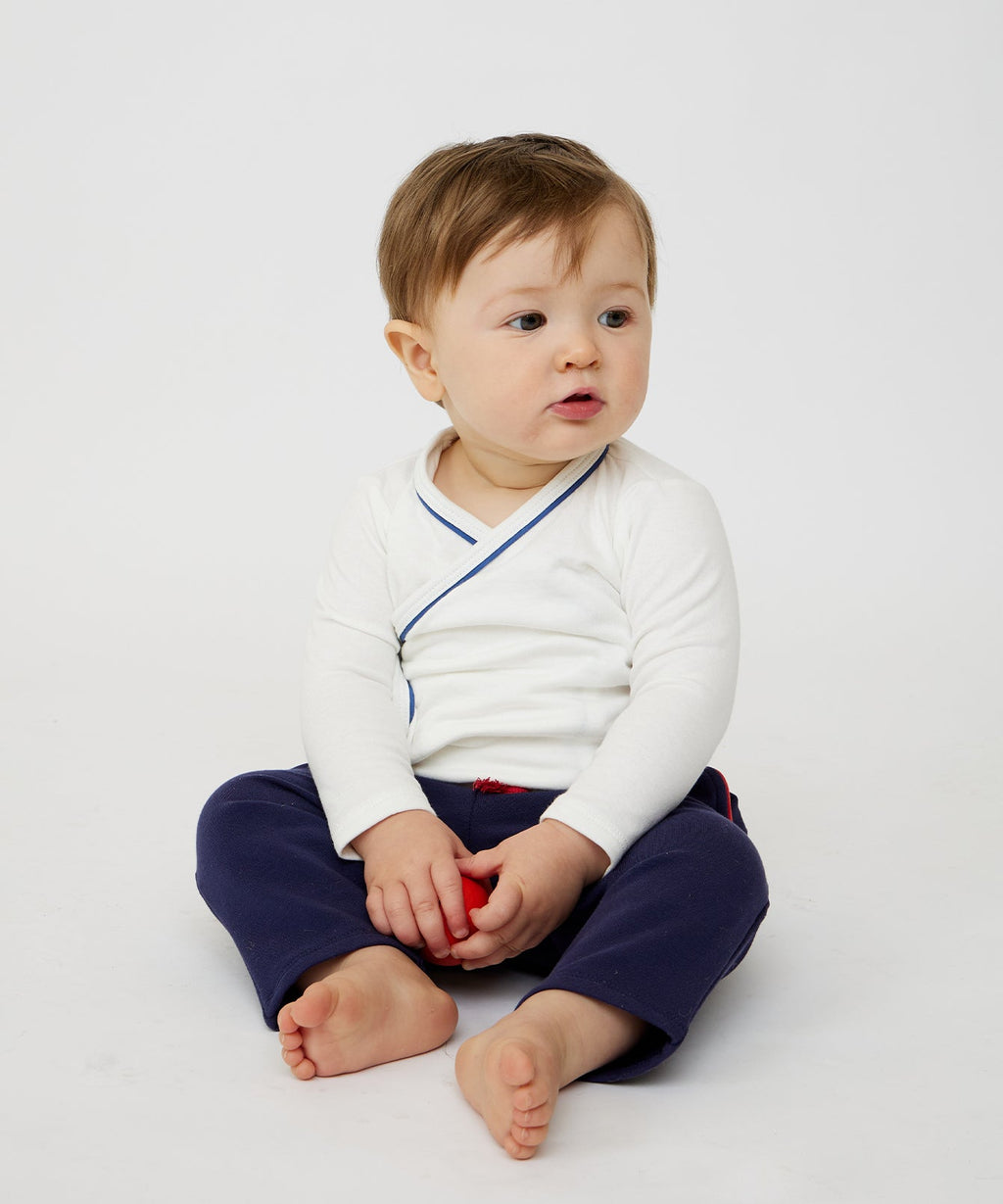 Crossbody One-Piece in Navy Piping