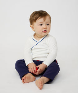 Crossbody One-Piece in Navy Piping