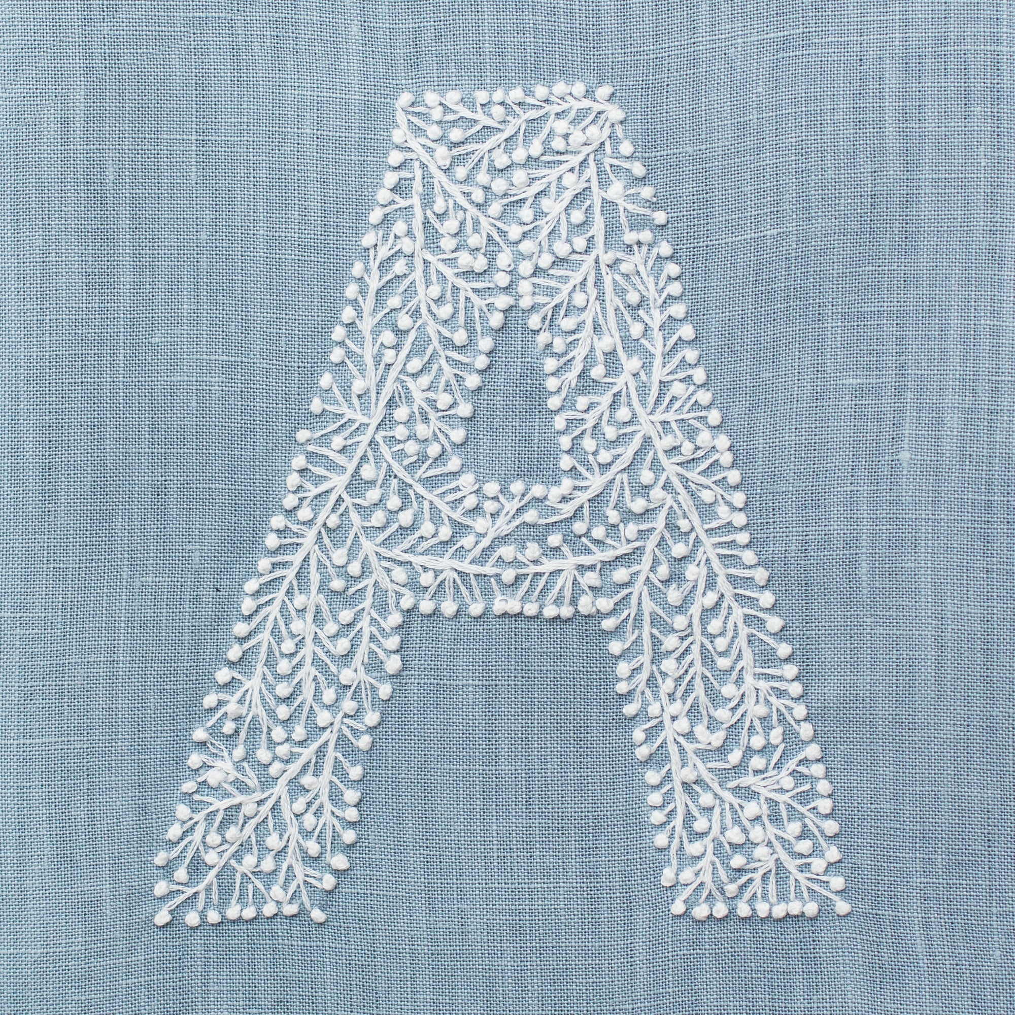 Monogram Twig Hand Towel in Sky Blue