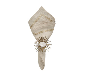 Jardin Napkin in Natural, Gold & Silver, Set of 4