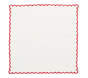 Arches Napkin in White, Red & Gold, Set of 4