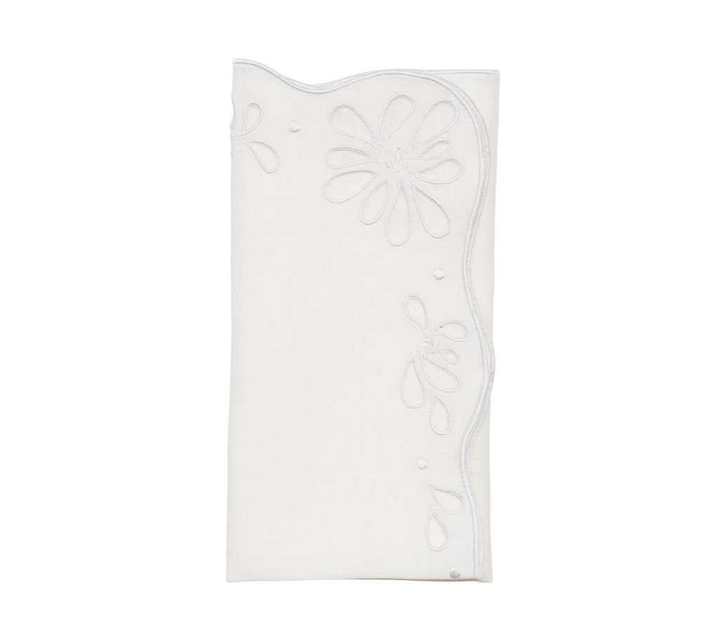 Bloom Napkin in White, Set of 4