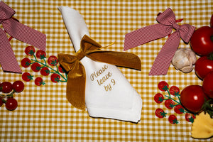 Please Leave by 9 Dinner Napkins, Set of 12